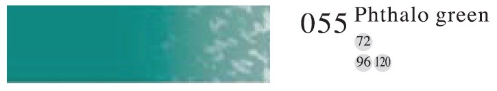 Пастель профессиональная сухая полутвёрдая квадратная цвет № 055 фталевый зеленый