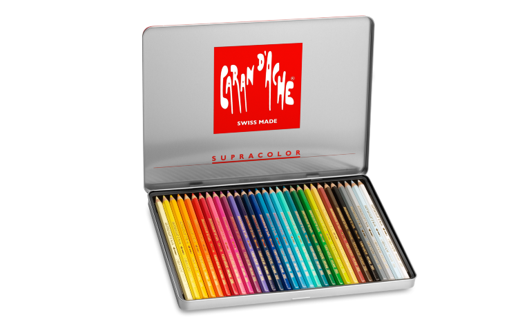 Набор цветных карандашей Supracolor Soft Aquarelle, 3.8 мм, 30 цветов в металлической коробке
