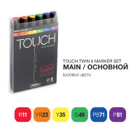 Набор маркеров Touch Twin 6 цветов основные цвета