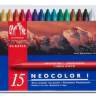 Масляная пастель Neocolor I, 15 цветов, металлический футляр