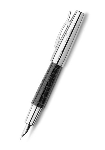 Перьевая ручка E-MOTION EDELHARZ CROCO, F, черная смола