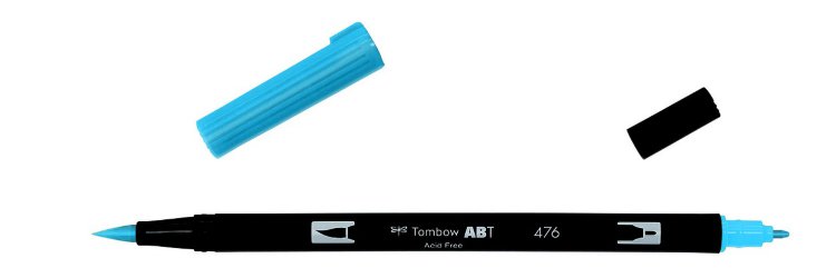 Tombow ABT Dual Brush Pen-476 циан