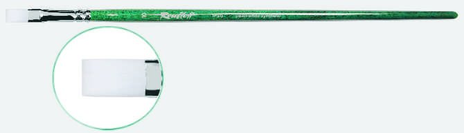 Кисть жемчужная синтетика плоская №2 на длинной ручке Серия 1Р2G ЖР2-02,0GБ
