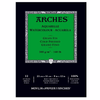Альбом для акварели Arches 300г/м.кв 23*31см 12л Фин склейка по короткой стороне