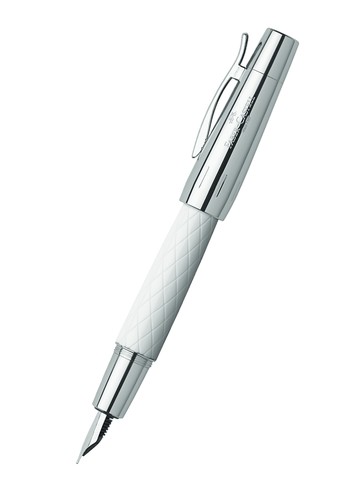 Перьевая ручка E-MOTION RHOMBUS, EF, белая смола