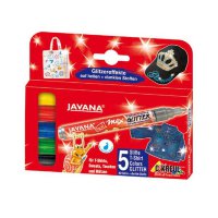 Набор маркеров Texi max с глиттером для росписи по тканям Javana в кор. 5шт.