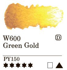 Акварель в тубах "Mission Gold", 15 мл 600 зеленый золотой