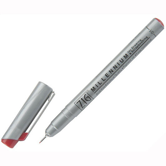 Ручка капилярная ZIG "Millennium" 0,1 мм, Красный MS01/020
