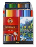 Набор акварельных карандашей Mondeluz 48 цветов + кисти и точилки