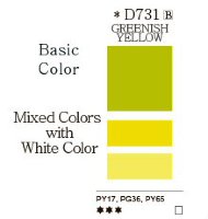 Акварель дизайнерская в тубах "Mission White", 15 мл 731 зелено-желтый