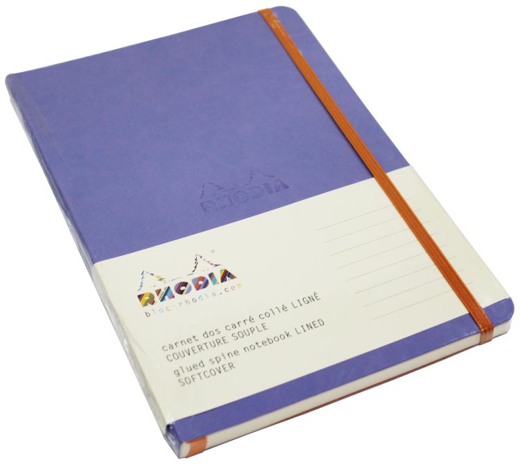 Записная книжка с резинкой в линейку RHODIA (А5, 90г, 80л) Цвет обложки: Ирис 117409С
