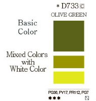 Акварель дизайнерская в тубах "Mission White", 15 мл 733 оливковый зеленый