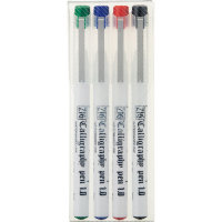 Набор ручек для каллиграфии ZIG "Calligraphy Pen Oblique Tip" 4 шт 1 мм, скошенное перо PC100/V4