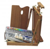Набор масляных красок CLASSICO в деревянном ящике 15 туб с этюдником