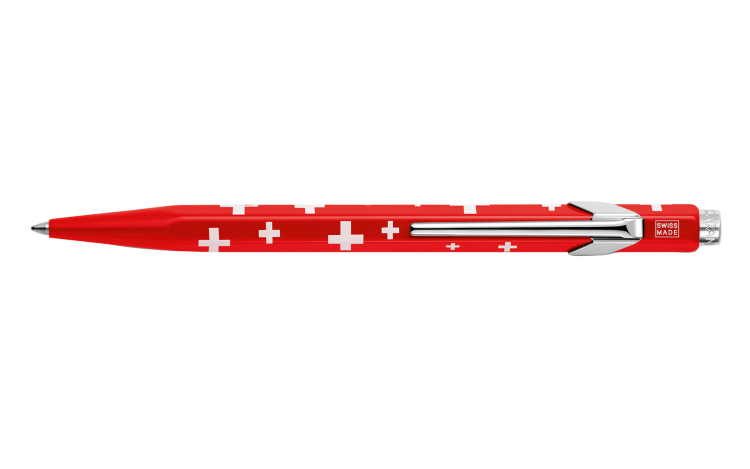 Ручка шариковая автоматическая Totally Swiss, металлический футляр Красный
