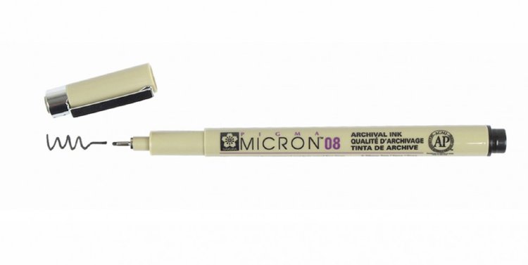 Ручка капилярная Pigma Micron 0.2 мм Черный