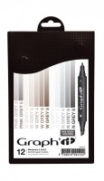 Набор маркеров GRAPH'IT 12 штук Mix grey серые цвета