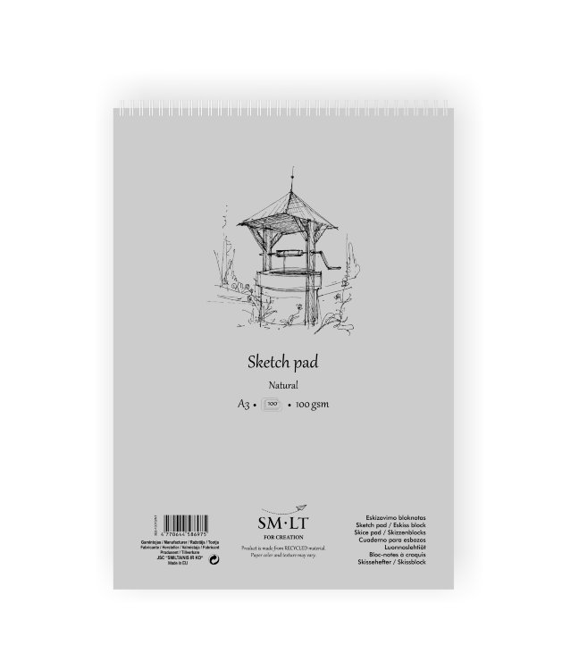 Альбом Sketch pad – Natural, формат А3, 100 листов, 100 г/м