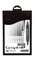 Набор маркеров GRAPH'IT 12 штук Neutral Greys оттенки серый нейтральный