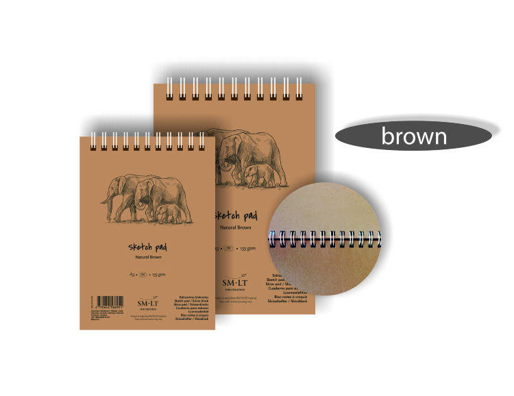 Альбом Sketch pad – Natural Brown, формат А4, 80 листов, 135 г/м