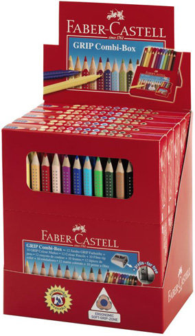 Цветные карандаши JUMBO GRIP + фломастеры и точилка в картонной коробке