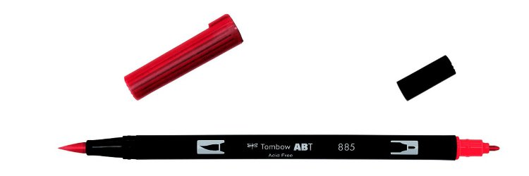 Tombow ABT Dual Brush Pen-885 красный теплый