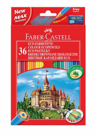 Цветные карандаши ECO ЗАМОК с точилкой, набор цветов, в картонной коробке, 36 шт.