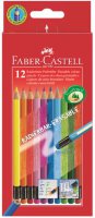 Цветные карандаши COLOUR PENCILS с ластиками,с местом для имени, набор цветов, в картонной коробке, 12 шт.