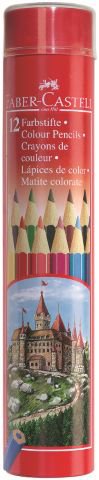 Цветные карандаши COLOUR PENCILS, набор цветов, в тубе, 12 шт.