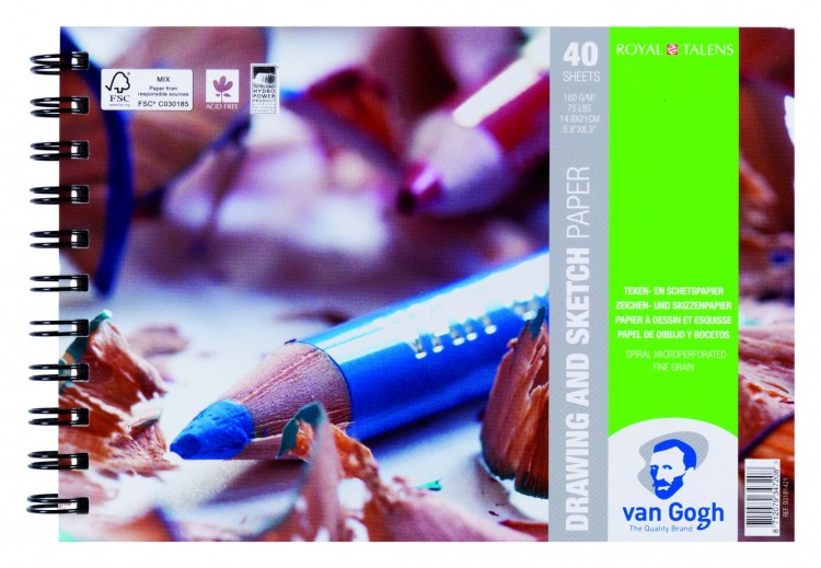Альбом для графики Van Gogh 160гр/м.кв 14,8х21см 40л на спирали
