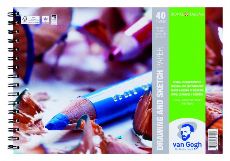 Альбом для графики Van Gogh 160гр/м.кв 21х29,7см 40л на спирали