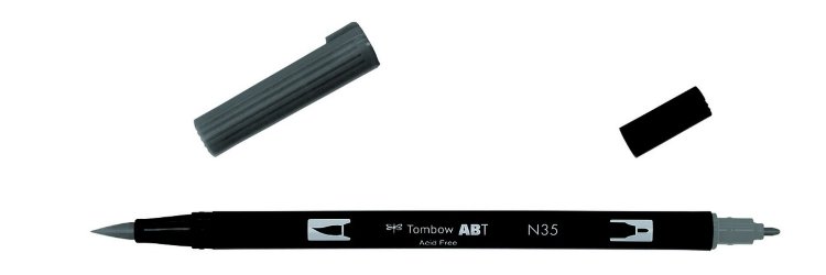 Tombow ABT Dual Brush Pen-N35 холодный серый 12