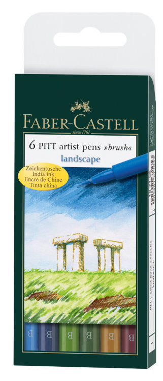 Капиллярная ручка Pitt Artist pen, набор типов, натуральные оттенки, в футляре, 6 шт. N1