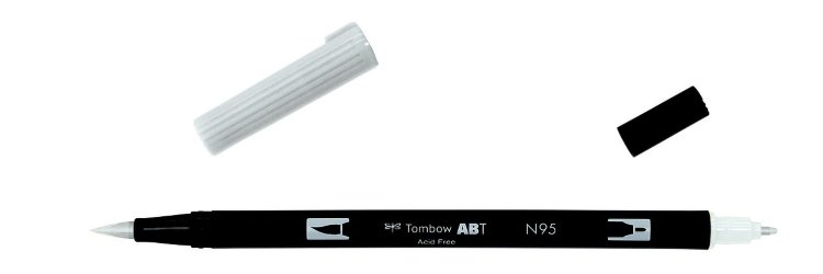 Tombow ABT Dual Brush Pen-N95 холодный серый 1