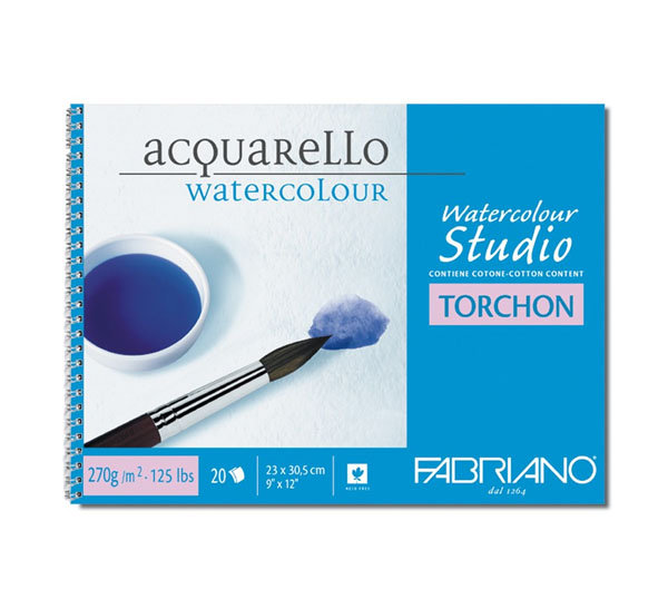 Блокнот-склейка для акварели Fabriano "Studio Torchon" 35,5х51 см 12 л 270 г 72703551