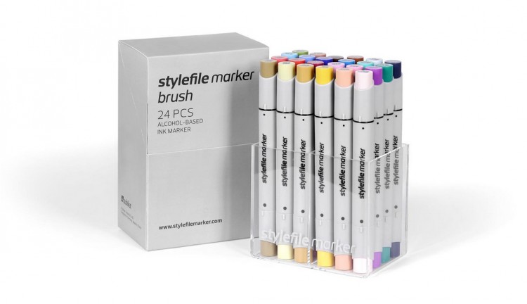 Набор маркеров STYLEFILE BRUSH 24шт основные цвета B