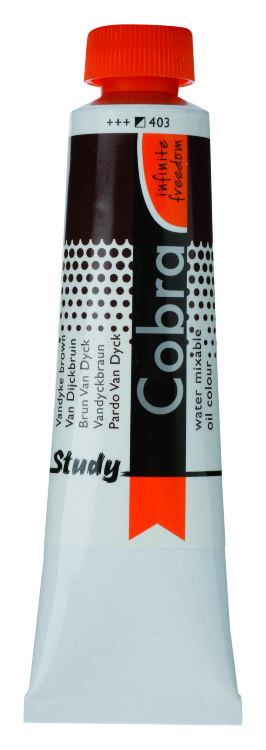Краска масляная Cobra Study водорастворимая туба 40 мл №403 Ван-Дик коричневый