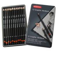 Набор чернографитных карандашей Graphic Medium 12шт. средние 4H-6B