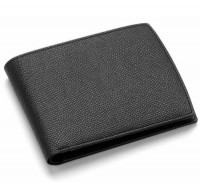 Бумажник горизонтального формата, зернистая кожа, чёрный