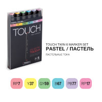 Набор маркеров Touch Twin 6 цветов пастельные тона