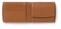 Бумажник горизонтального формата, зернистая кожа, коричневый