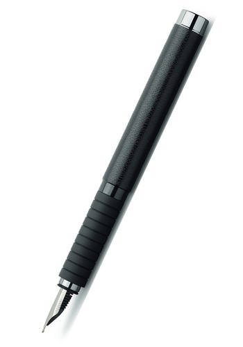 Перьевая ручка BASIC BLACK, EF, натуральная кожа