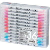 Набор маркеров ZIG Clean Color f 36 шт (акварельные, перья 0,5 и 1,2 мм) TCS-6000T/36V