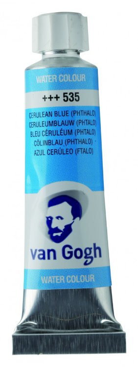 Краска акварельная Van Gogh туба 10мл №535 Лазурно-синий фталоцианин