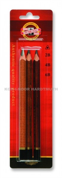 Набор чернографитных карандашей Triograph 2B, 4B, 6B