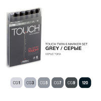Набор маркеров Touch Twin 6 цветов серые тона