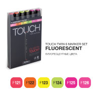 Набор маркеров Touch Twin 6 цветов флуоресцентные цвета
