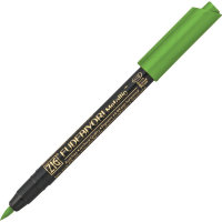 Ручка на водной основе, перо кисть ZIG Kuretake Fudebiyori Metallic Светло-зеленый метал. оттенок CBK-55MT/128