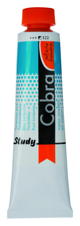 Краска масляная Cobra Study водорастворимая туба 40 мл №522 Синий бирюзовый