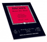 Склейка Arches® Huile по короткой стороне, для масляной живописи, 300г/м, 23х31см, 12 листов